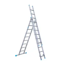 Eurostairs Eurostairs Merhrzweckleiter 3-teilig mit Traverse 3x9 Sprossen