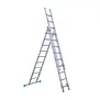 Eurostairs driedelige ladder 3x9 sporten met stabiliteitsbalk