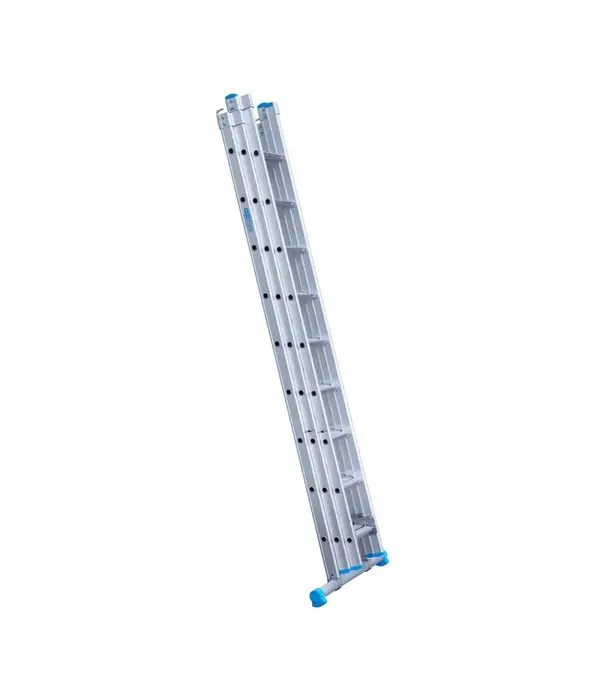 Eurostairs Eurostairs driedelige ladder 3x9 sporten met stabiliteitsbalk