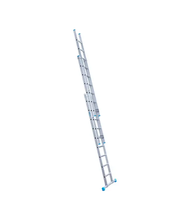 Eurostairs Eurostairs driedelige ladder 3x9 sporten met stabiliteitsbalk