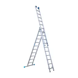 Eurostairs Eurostairs driedelige ladder 3x10 sporten met stabiliteitsbalk