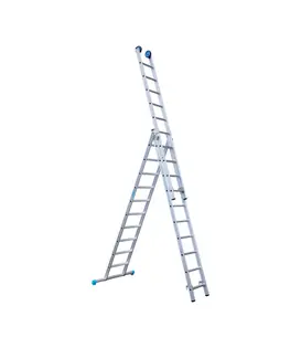 Eurostairs Mehrzweckleiter 3-teilig mit Traverse 3x10 Sprossen