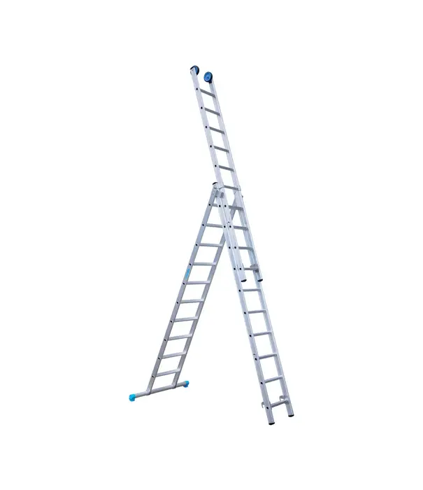 Eurostairs Eurostairs driedelige ladder 3x10 sporten met stabiliteitsbalk
