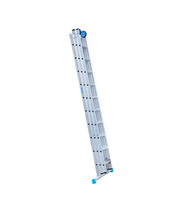 Eurostairs Eurostairs driedelige ladder 3x10 sporten met stabiliteitsbalk