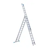 Eurostairs driedelige ladder 3x12 sporten met stabiliteitsbalk
