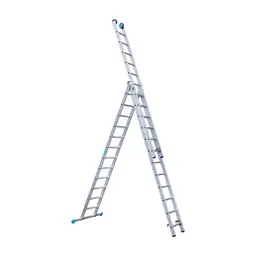 Eurostairs Eurostairs driedelige ladder 3x12 sporten met stabiliteitsbalk
