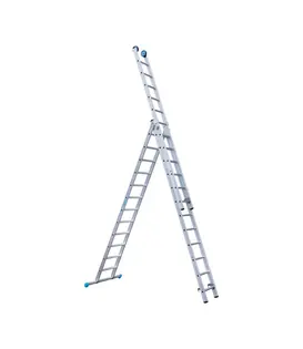 Eurostairs driedelige ladder 3x12 sporten met stabiliteitsbalk