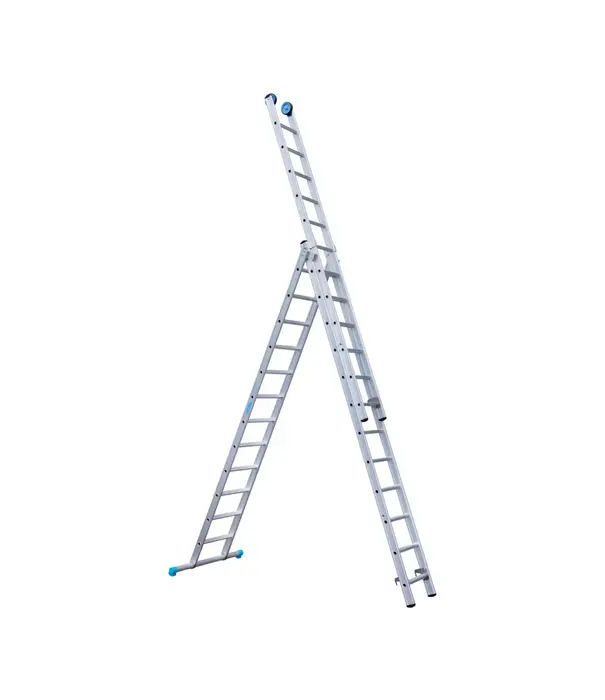 Eurostairs Eurostairs driedelige ladder 3x12 sporten met stabiliteitsbalk