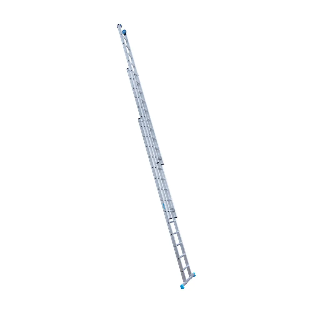 Eurostairs Eurostairs driedelige ladder 3x14 sporten met stabiliteitsbalk