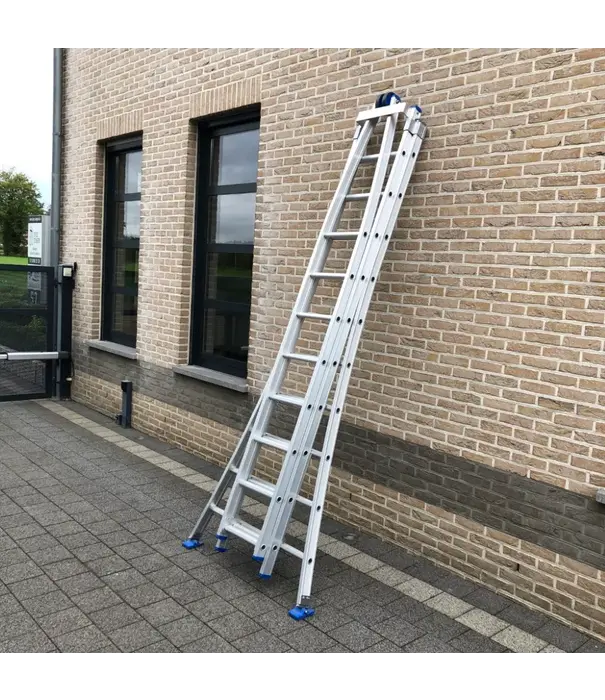 Solide Solide Glasreinigerleiter 3x9 Sprossen