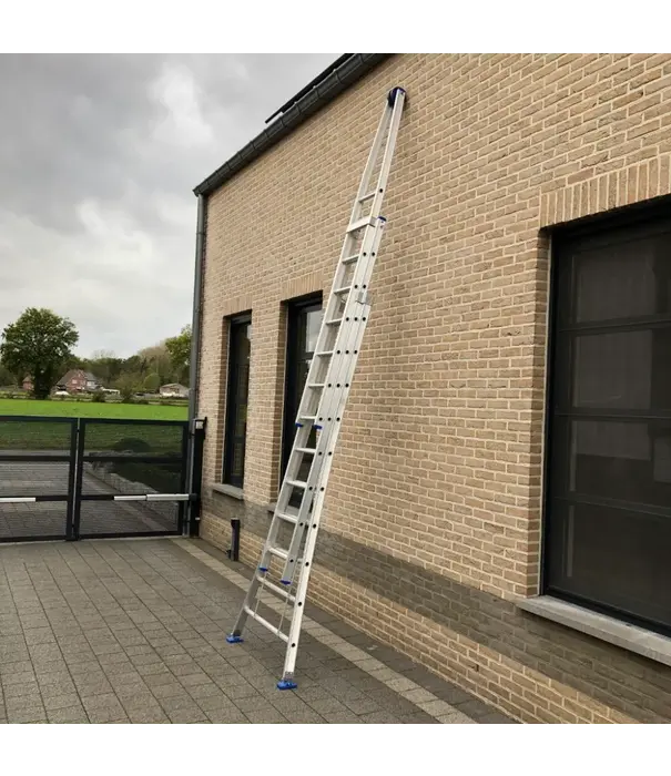 Solide Solide Glasreinigerleiter 3x9 Sprossen