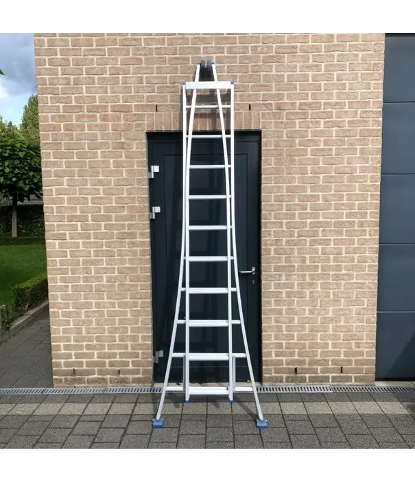 Solide Solide Glasreinigerleiter 2x9 Sprossen