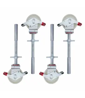 Roue d'échafaudage 200 mm avec socle en acier 500 kg nylon (4 pièces)