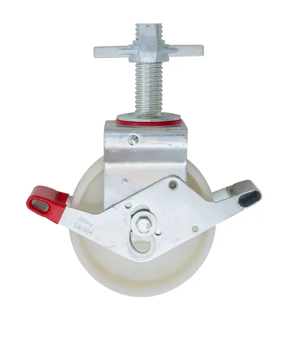 EuroScaffold Gerüsträder 200 mm mit Stahlspindel 500 kg nylon (4 Stück)