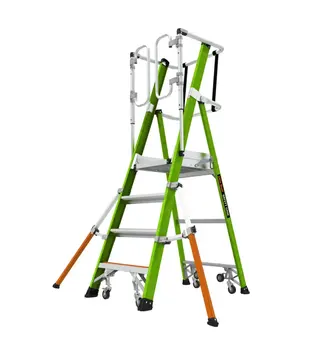 Little Giant Safety Cage Podestleiter GFK 4 Stufen