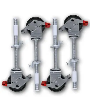 Gerüsträder 200 mm mit Stahlspindel 800 kg nylon (4 Stück)