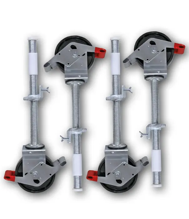 EuroScaffold Roue d'échafaudage 200 mm avec socle en acier 800 kg nylon (4 pièces)