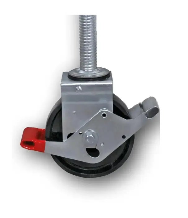 EuroScaffold Roue d'échafaudage 200 mm avec socle en acier 800 kg nylon (4 pièces)