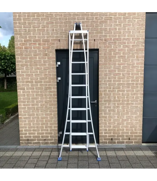 Solide Solide Glasreinigerleiter 2x9 Sprossen