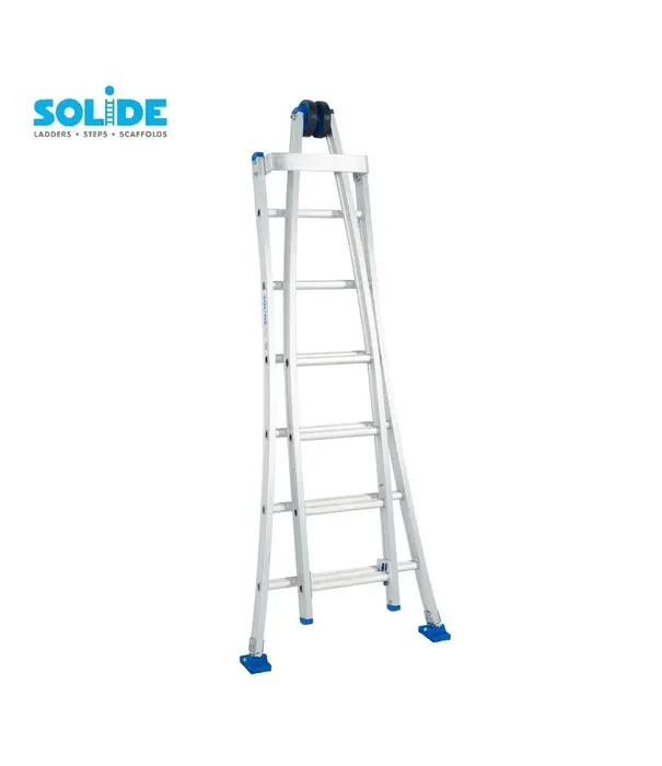 Solide Solide Glasreinigerleiter 2x6 Sprossen