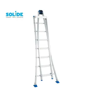 Solide Glasreinigerleiter 2x7 Sprossen