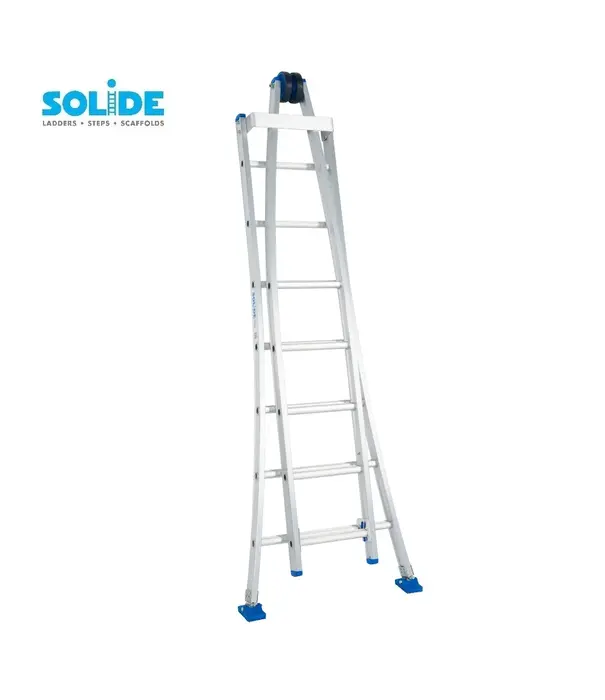 Solide Solide Glasreinigerleiter 2x7 Sprossen