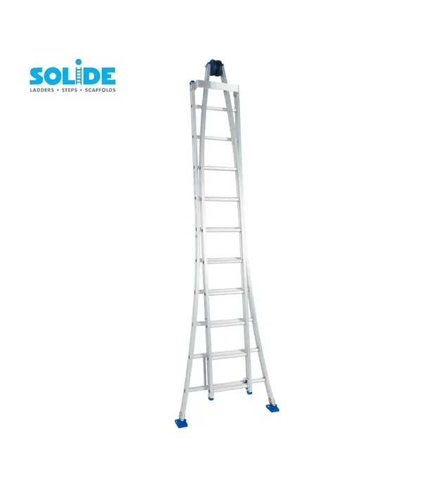 Solide Solide Glasreinigerleiter 2x10 Sprossen