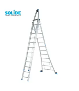 Solide Glasreinigerleiter 3x12 Sprossen