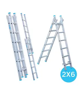 Échelle transformable 2 plans Eurostairs 2x6 échelons