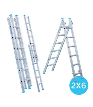 Échelle transformable 2 plans Eurostairs 2x6 échelons