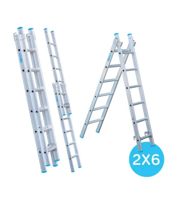 Eurostairs Eurostairs Mehrzweckleiter 2-teilig 2x6 Sprossen