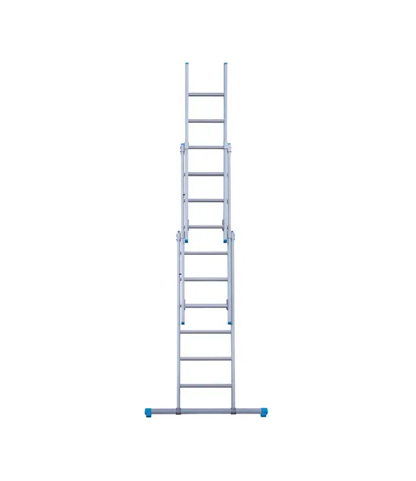 Eurostairs Eurostairs driedelige ladder 3x6 sporten met stabiliteitsbalk