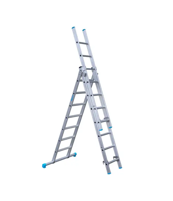 Eurostairs Échelle transformable avec traverse 3 plans Eurostairs 3x7 échelons