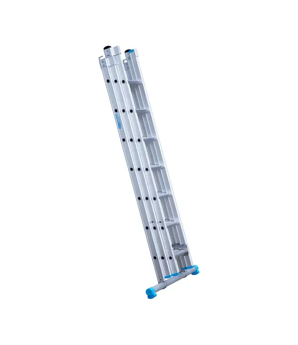Eurostairs Eurostairs driedelige ladder 3x7 sporten met stabiliteitsbalk