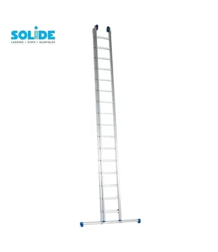 Solide Schiebeleiter 2-Teilig 2x16 Sprossen mit Traverse