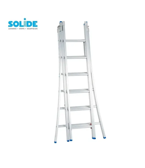 Solide Échelle transformable 3 plans Solide 3x6 échelons