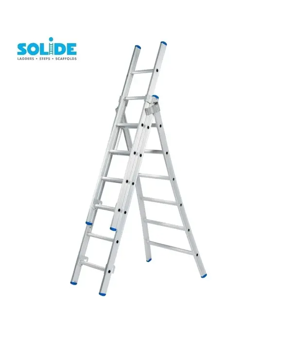 Solide Échelle transformable 3 plans Solide 3x6 échelons