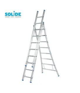 Solide Mehrzweckleiter 3x8 Sprossen