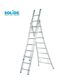 Solide Mehrzweckleiter 3x8 Sprossen