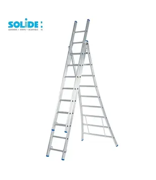Solide Mehrzweckleiter 3x9 Sprossen