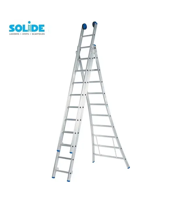 Solide Échelle transformable 3 plans Solide 3x10 échelons