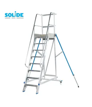 Solide Podestleiter fahrbar 8 Stufen MBT08