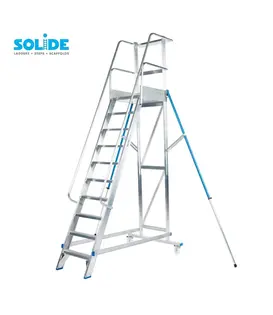 Solide escabeau à pallier 10 marches MBT10