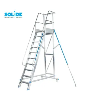 Solide Podestleiter fahrbar 10 Stufen MBT10
