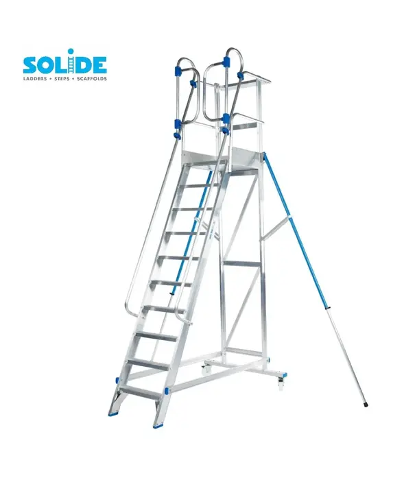 Solide Solide Podestleiter fahrbar 10 Stufen MBT10