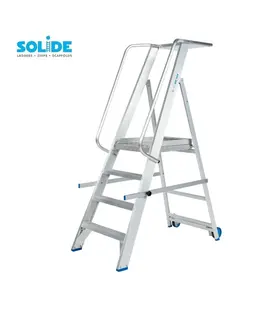 Solide fahrbare Podestleiter Klappbar 4 Stufen PMP04