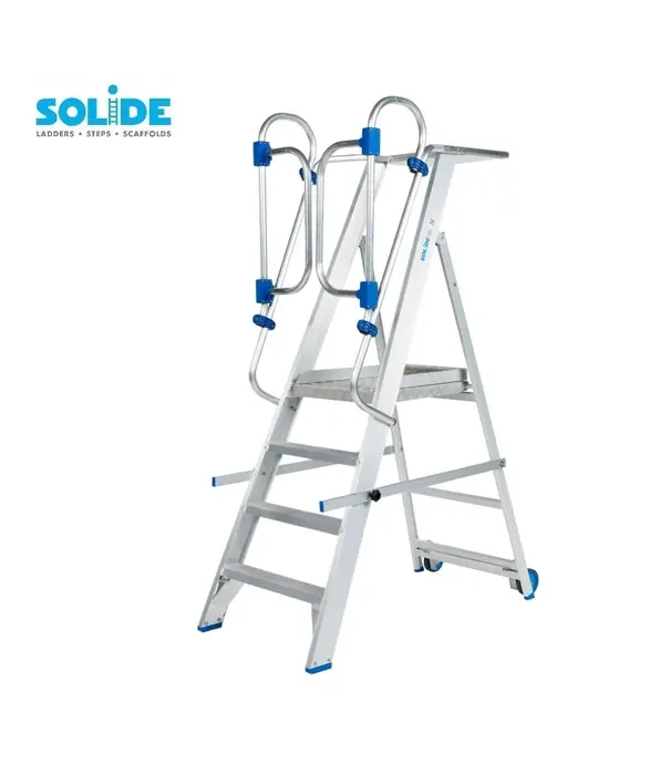 Solide Solide fahrbare Podestleiter Klappbar 4 Stufen PMP04
