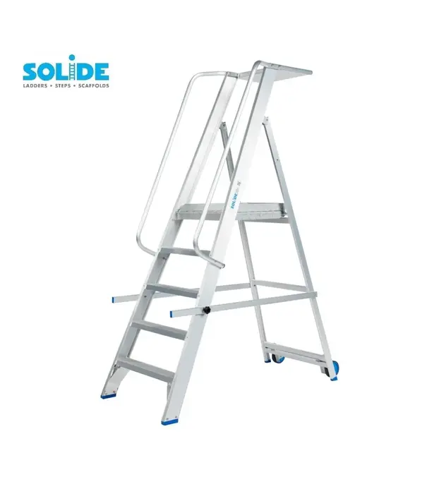 Solide Solide fahrbare Podestleiter Klappbar 5 Stufen PMP05