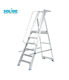 Solide fahrbare Podestleiter Klappbar 6 Stufen PMP06