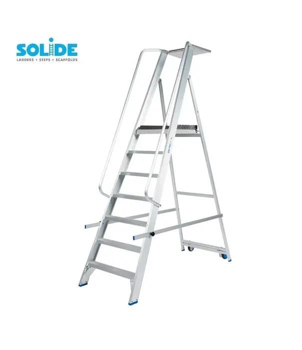 Solide Solide fahrbare Podestleiter Klappbar 7 Stufen PMP07